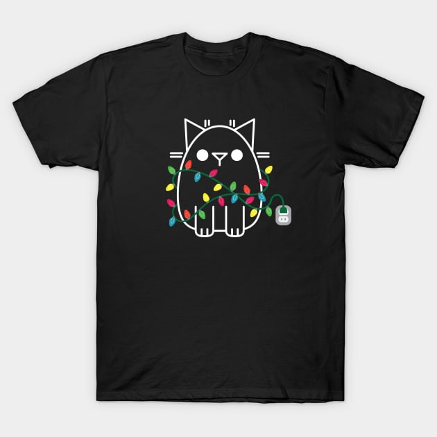 Paws the Cat - Twinkle Lights T-Shirt by StephDillon